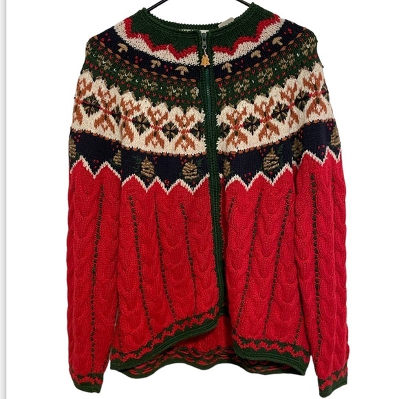 eagle’s eye Sweaters - Ugly Christmas Sweater Full Front Zip Size Large
